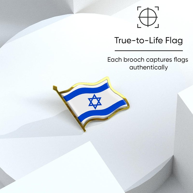Ababyyan Israel Flag Lapel Pin - Enamel Metal National Badge | World Travel Souvenir Gifts for Men & Women | Country Flag Patriotic Brooch Bulk Pack of Pins for Hat, Tie, Clothes, Backpack (1pc) - Image 4